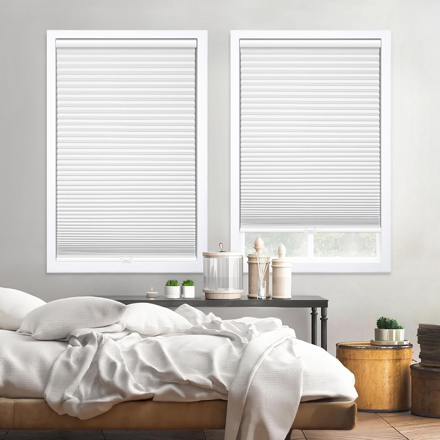 Cordless 1.5″ Blackout Cellular Shade, White, 29.5″ W x 36″ H