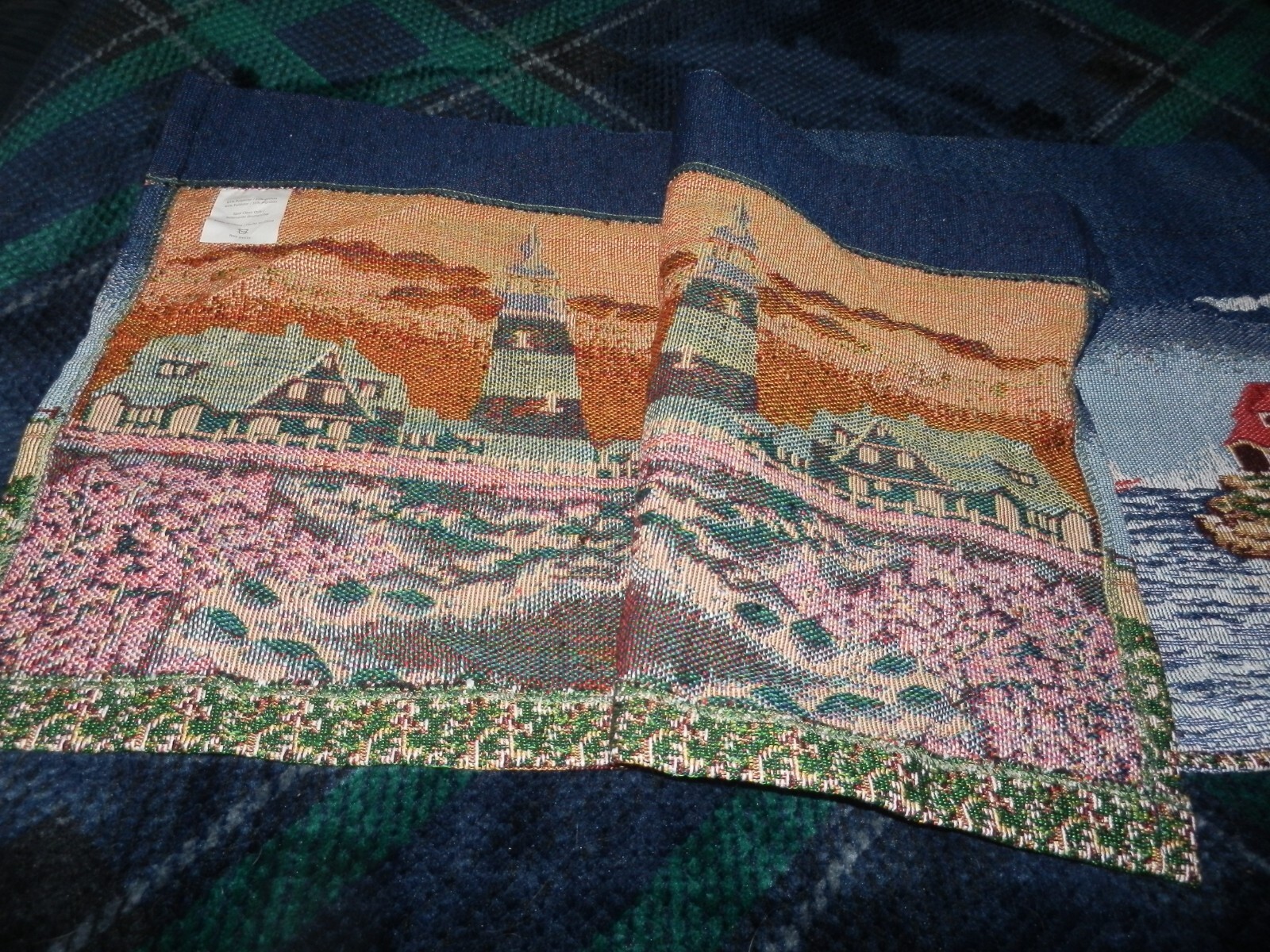 NEW Coastal LIGHTHOUSE Tapestry VALANCE Curtain Sailboat Nautical Ocean 52″ X 15