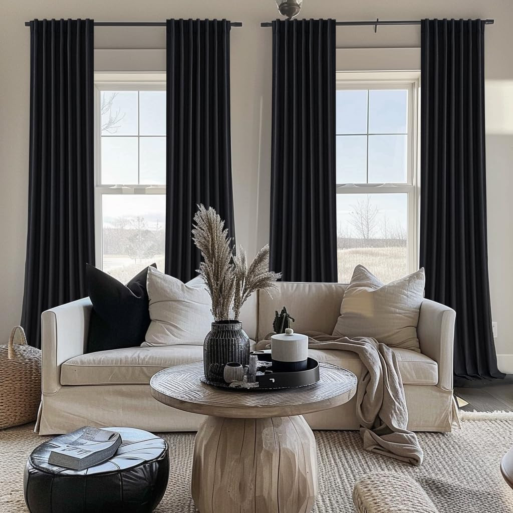 Luxury 120″ Blackout Curtains for Sliding Doors – 2 Panel Set
