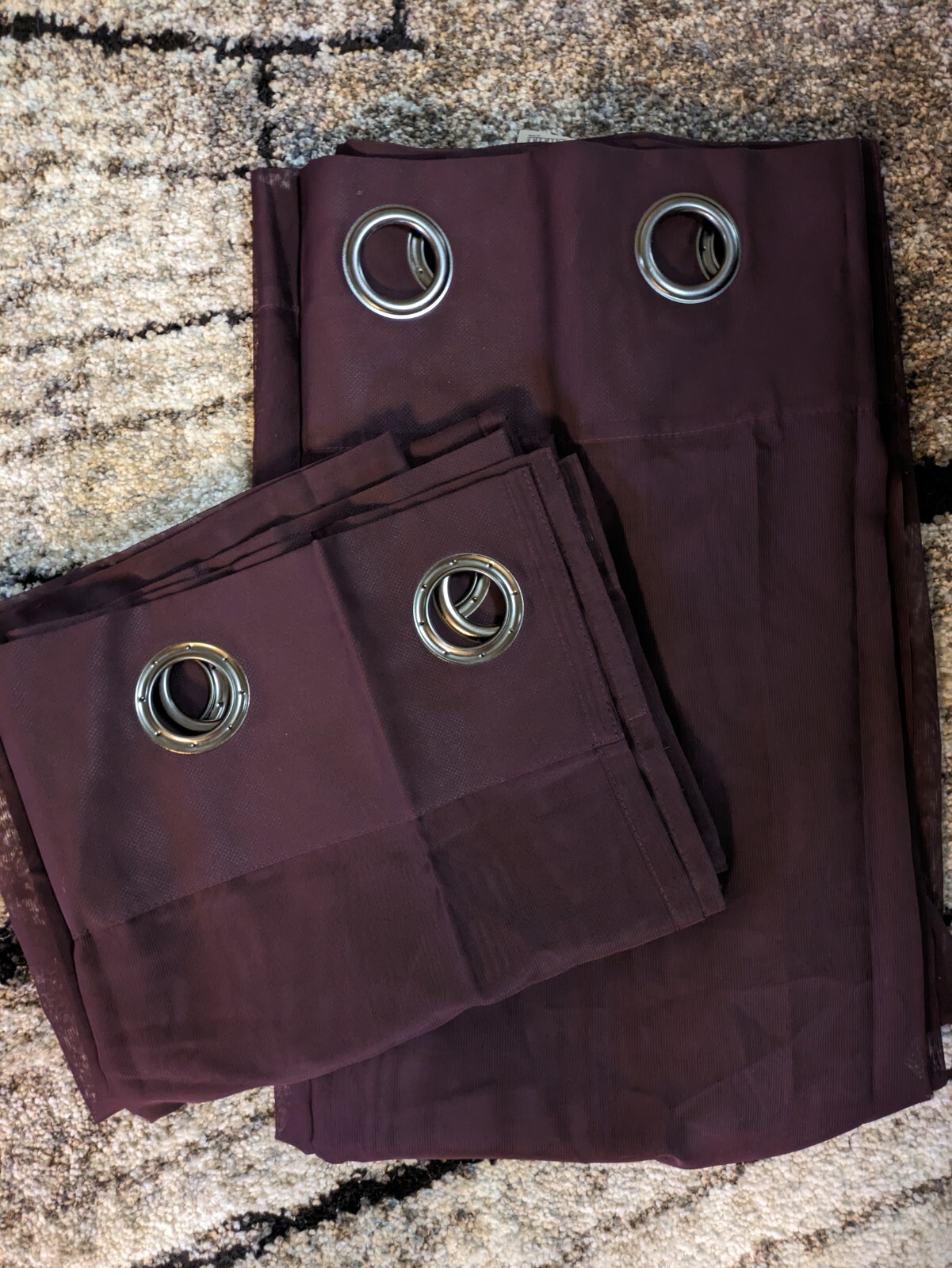 JCP Studio Grommet Wine Burgundy Sheers 48″x84″ Set of 2 Panels