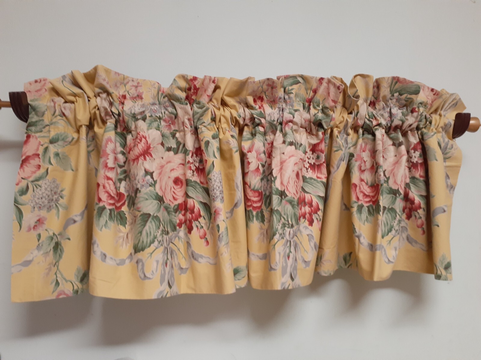 Ralph Lauren Rare Evelyn Straight Valances-Yellow Floral-3 Available