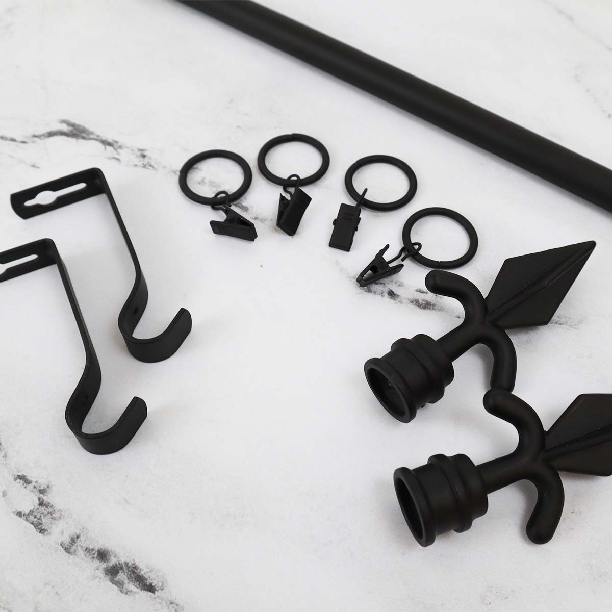 Herrschners® Black Finial Rod with Clips Hanger