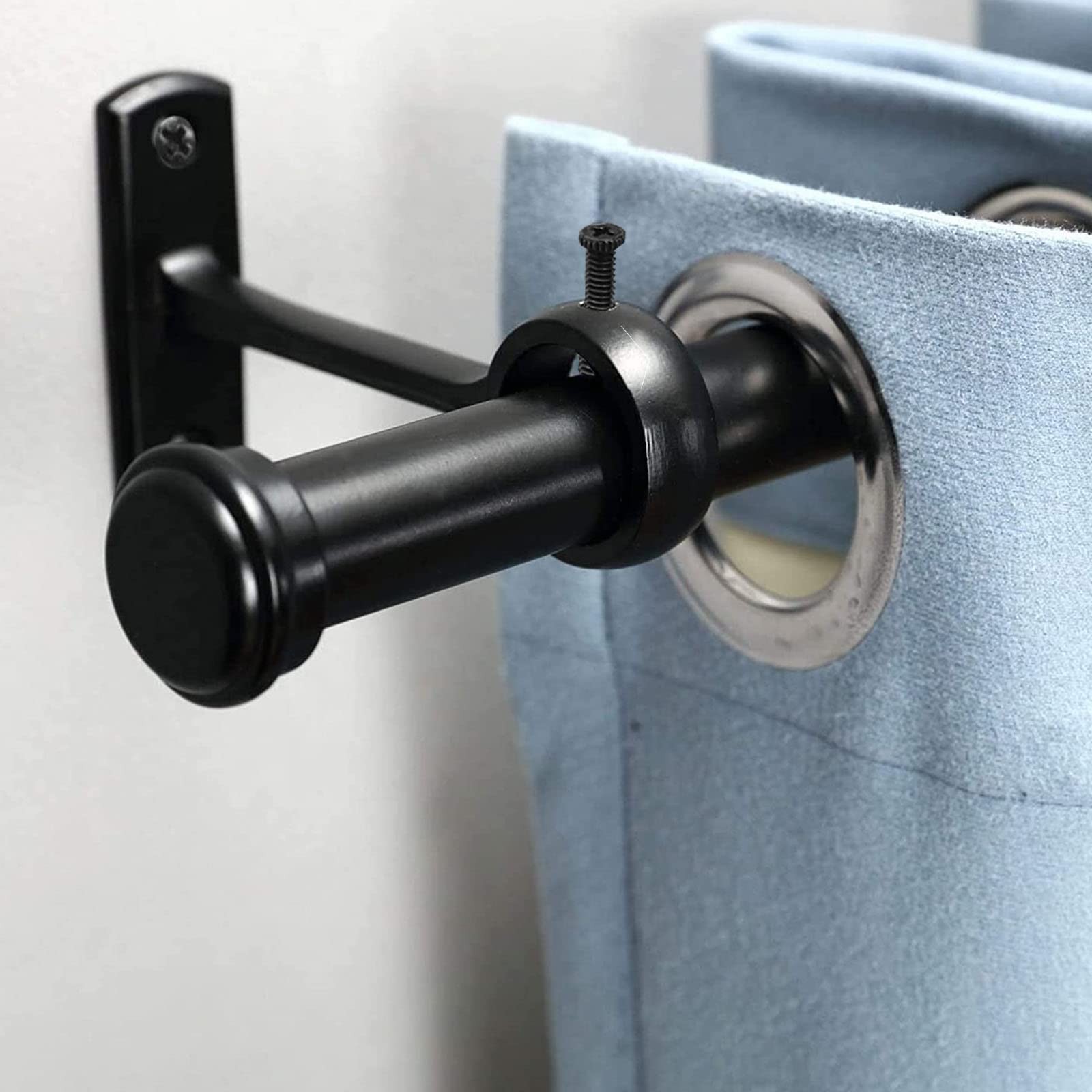 Curtain Bracket Ceiling & Wall Mount Brackets Heavy Duty Black Steel 4 PCS