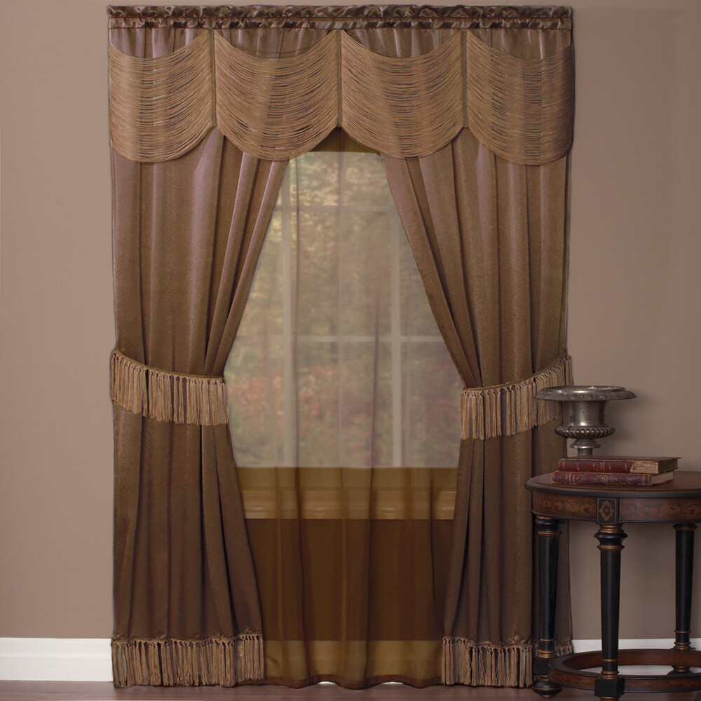 Achim Home Furnishing: Halley Taupe Solid Contemporary Window Curtain Panel