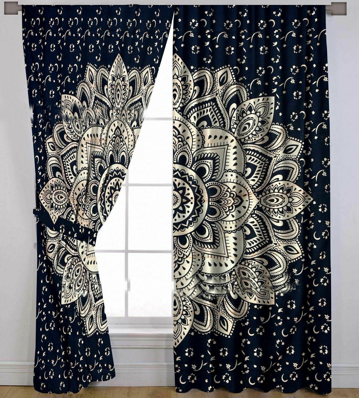 Flower Ombre Hippie Indian Mandala Curtain Cotton Tapestry Decor Window Curtains