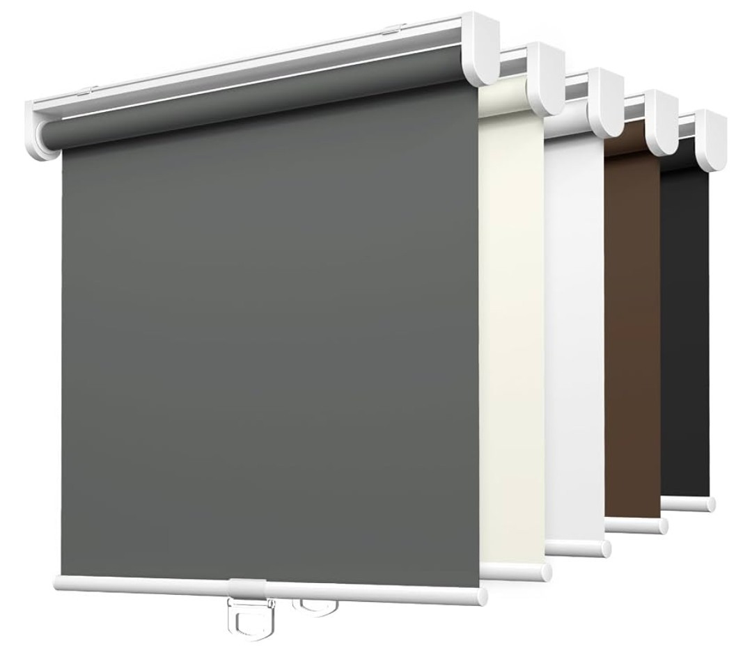 LazBlinds No Drill Cordless Roller Shades, 45×72, Grey