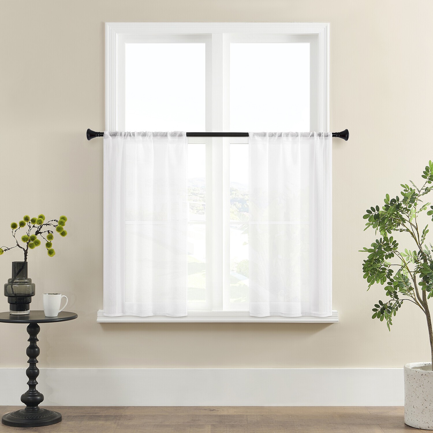 2 Panels White Chiffon Sheer Voile Curtain Window Drapes Living Room Rod Pocket