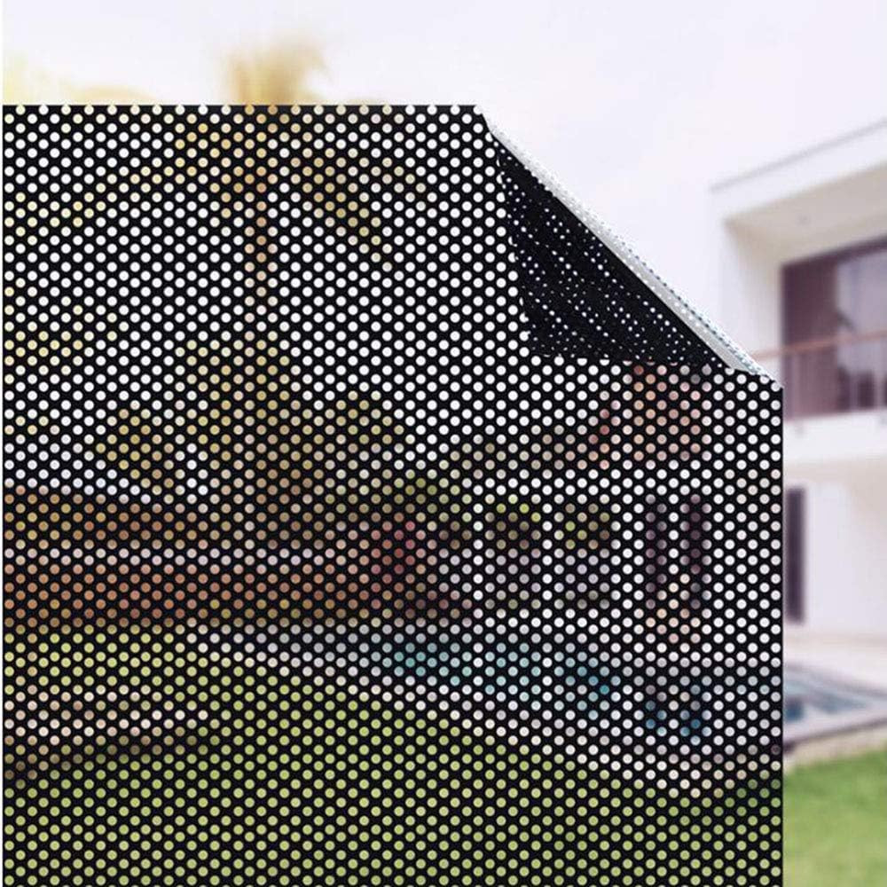 Perforated Mesh Window Film Self Adhesive Black Dotted One Way Film Privacy Stic