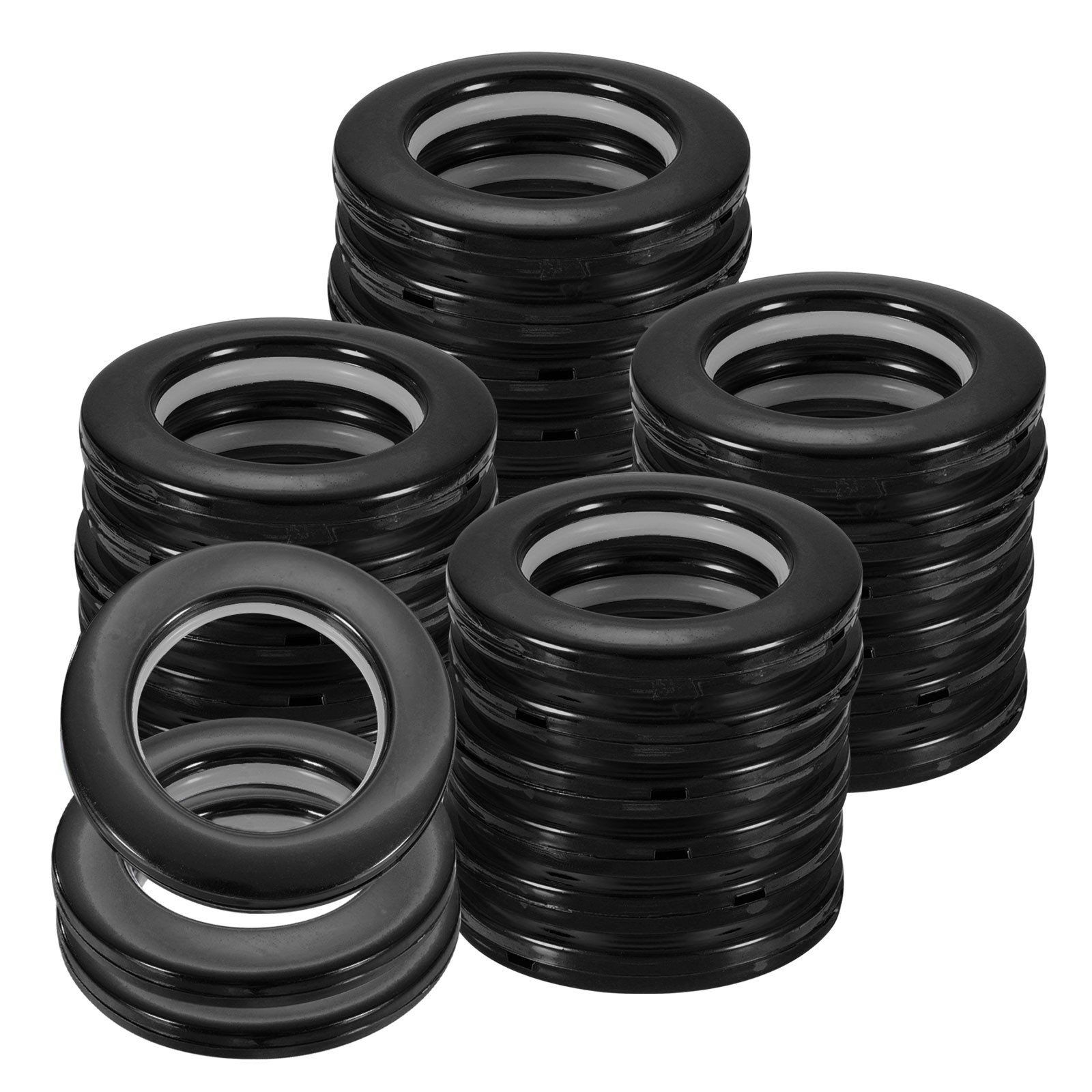 50pcs Curtain Grommets 1-5/7″(42mm) ID Roman Curtain Rings Black
