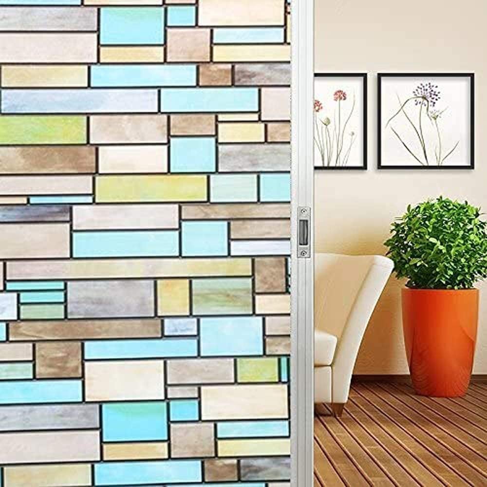 17.7″ x 78.7″ Decorative Privacy Window Film – Reusable for Any Smooth Surface