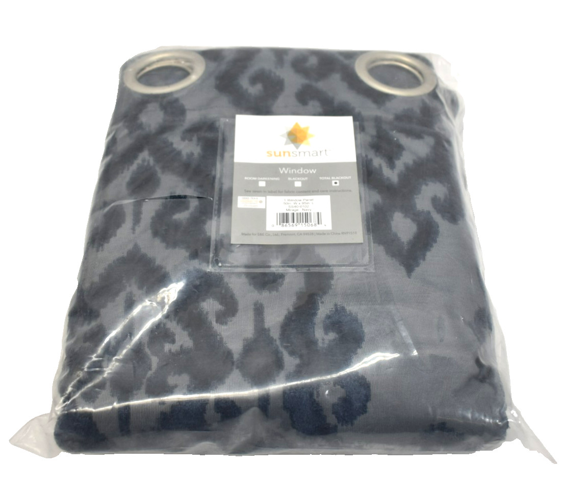 SunSmart Mirage Knitted Jacquard Damask Total Blackout Grommet Top Curtain
