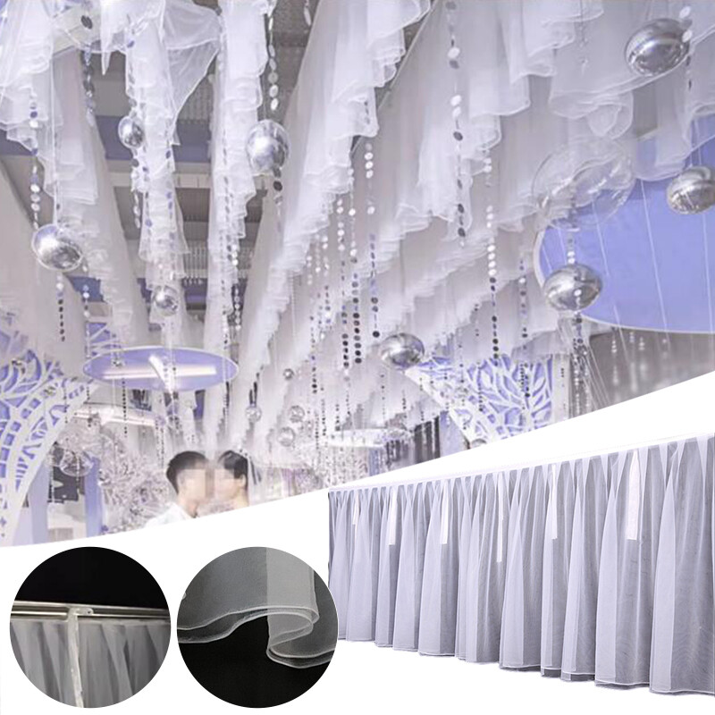 Tutu Ceiling Drapery Panels Wedding Sheer Gauze Long Ceiling Draping Hall Decor