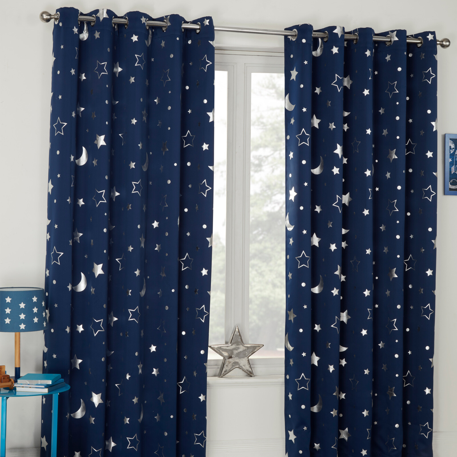 1Pcs Star Blackout Window Curtains Room Thermal Insulated Bedroom Decor Gift