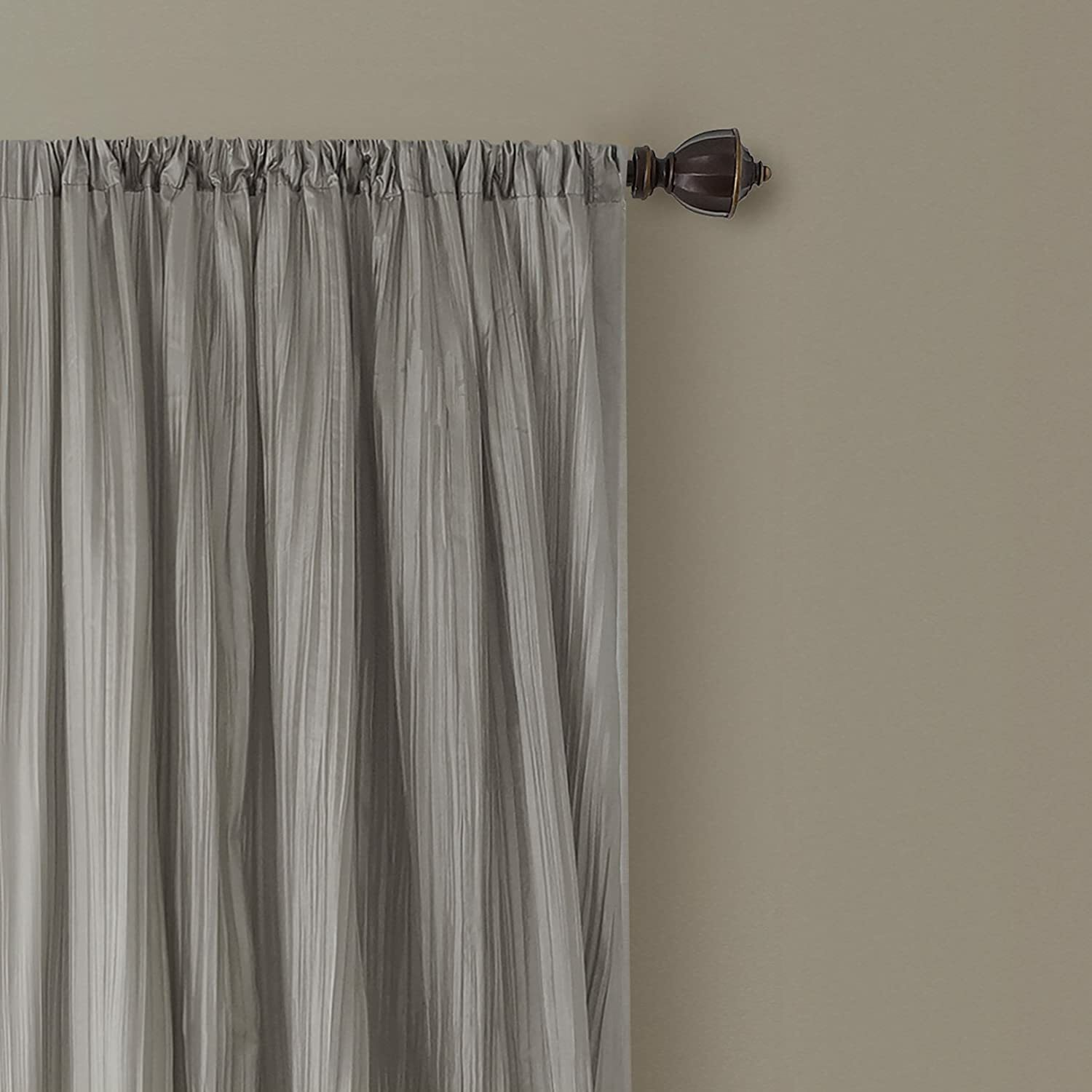 Set 2 Silver Gray Faux Silk Curtains Panels Drapes Pair WITH SCARF 84 95 108 in