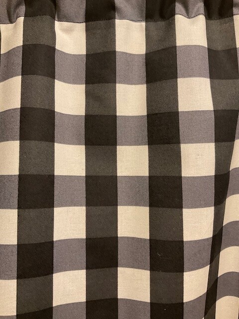 Handmade Black and White Stripe Dot Valance, 41 X 15 INCHES