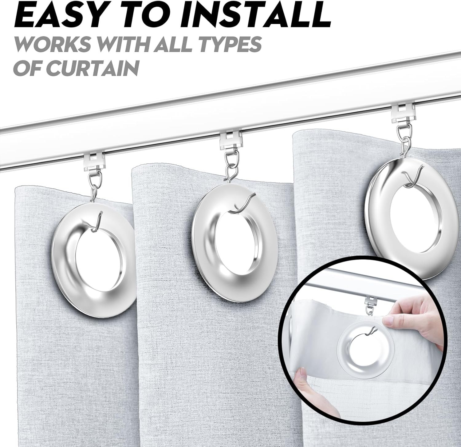 Room divider Ceiling Track set for Curtains with hooks, Corner ConnectorsSet …
