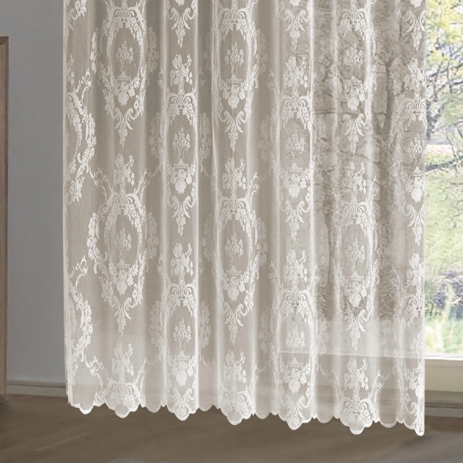 Crown Shabby Chic Lace Window Curtain Panels Vintage Lace Panels