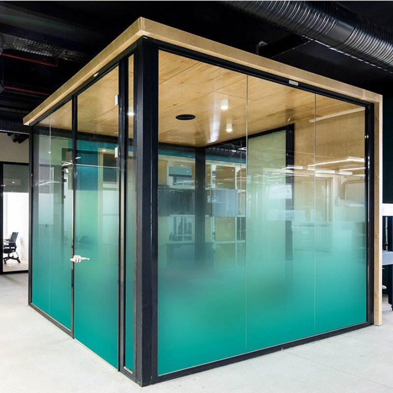 Transparent Window Film Static Cling Office Glass Stickers Gradient Color Decor