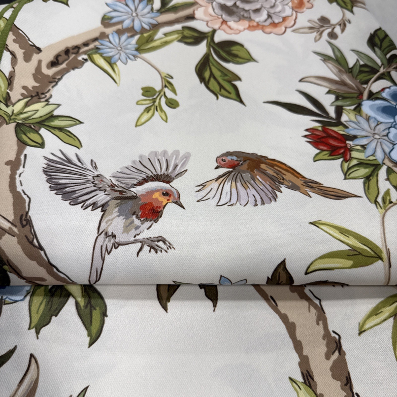 Lillian August Bird Floral Multi Two Back Tab Rod Pocket Curtains 84 in. New