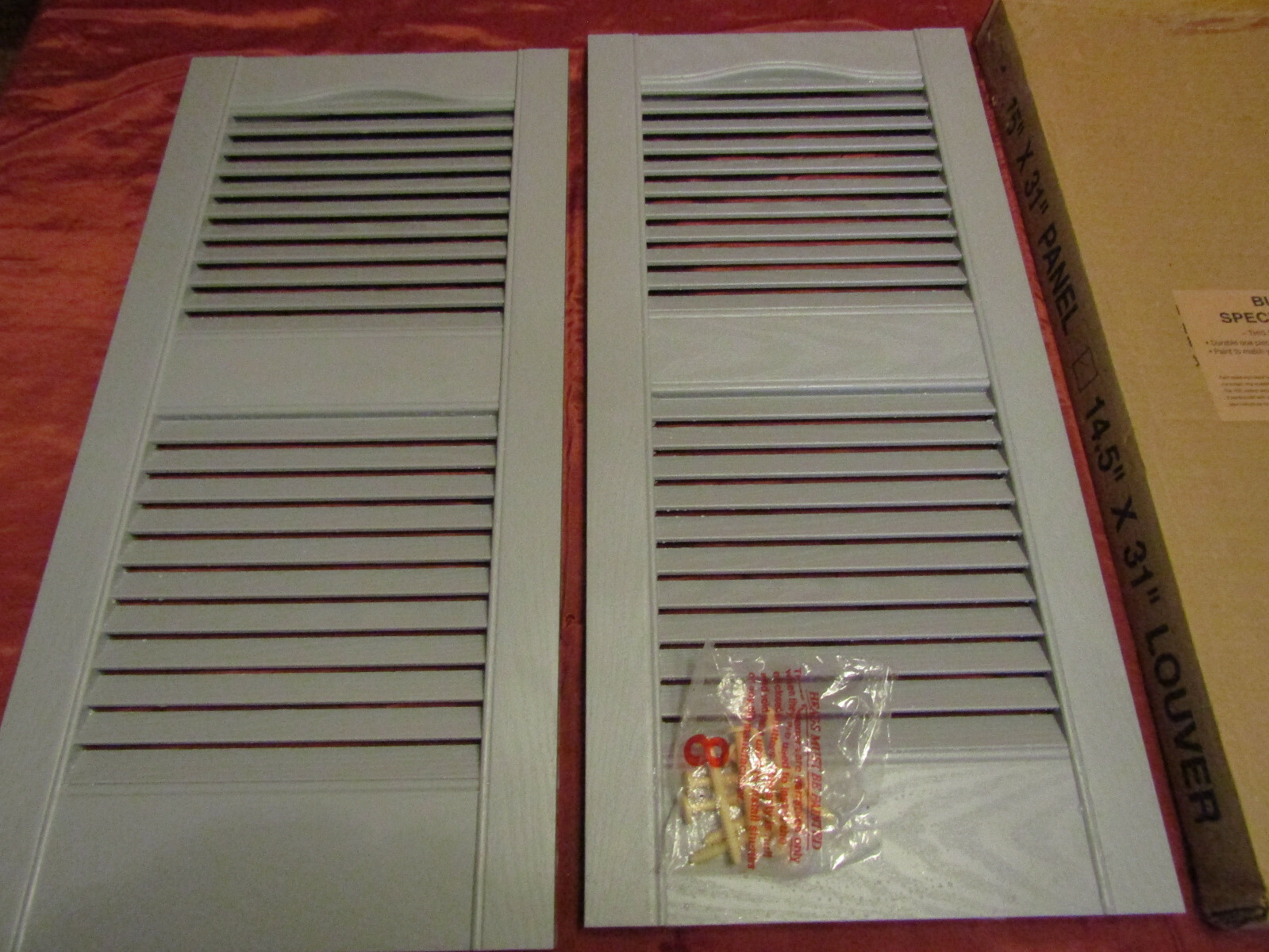 Open Louver Paintable Vinyl Shutters 14.5in. x 31in. (1 Pair)