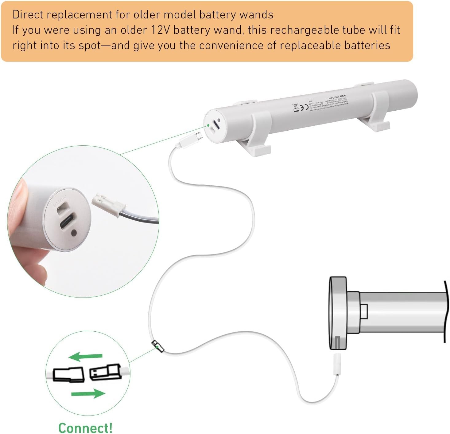 12.6V Rechargeable Battery Pack for Motorized Blinds