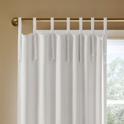 50″x84″ Blackout Aruba Tie-Top Curtain Panel Sour Cream