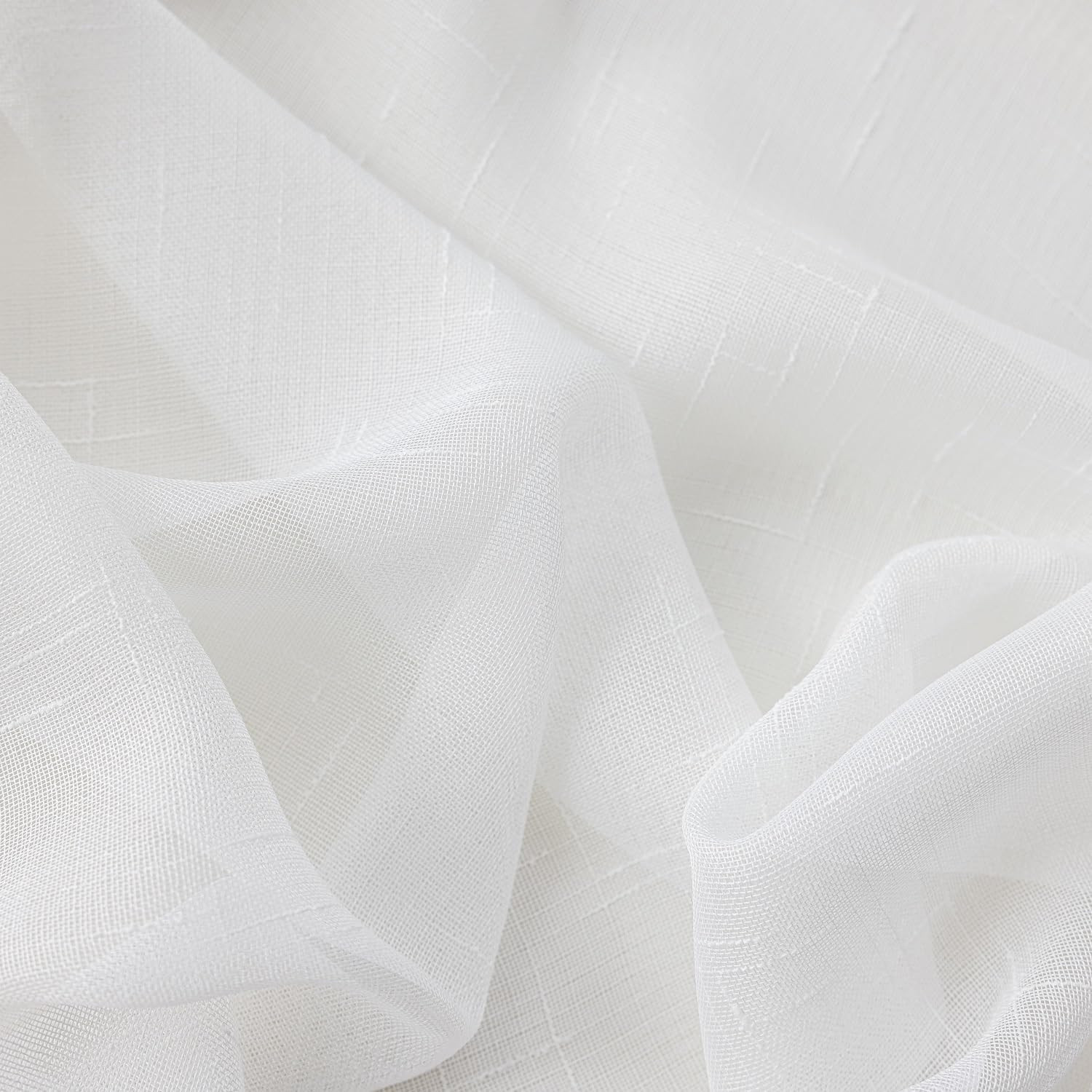 Ivory Pinch Pleated Sheer Curtains 96″ Long, 2 Panels with Rings & Hooks