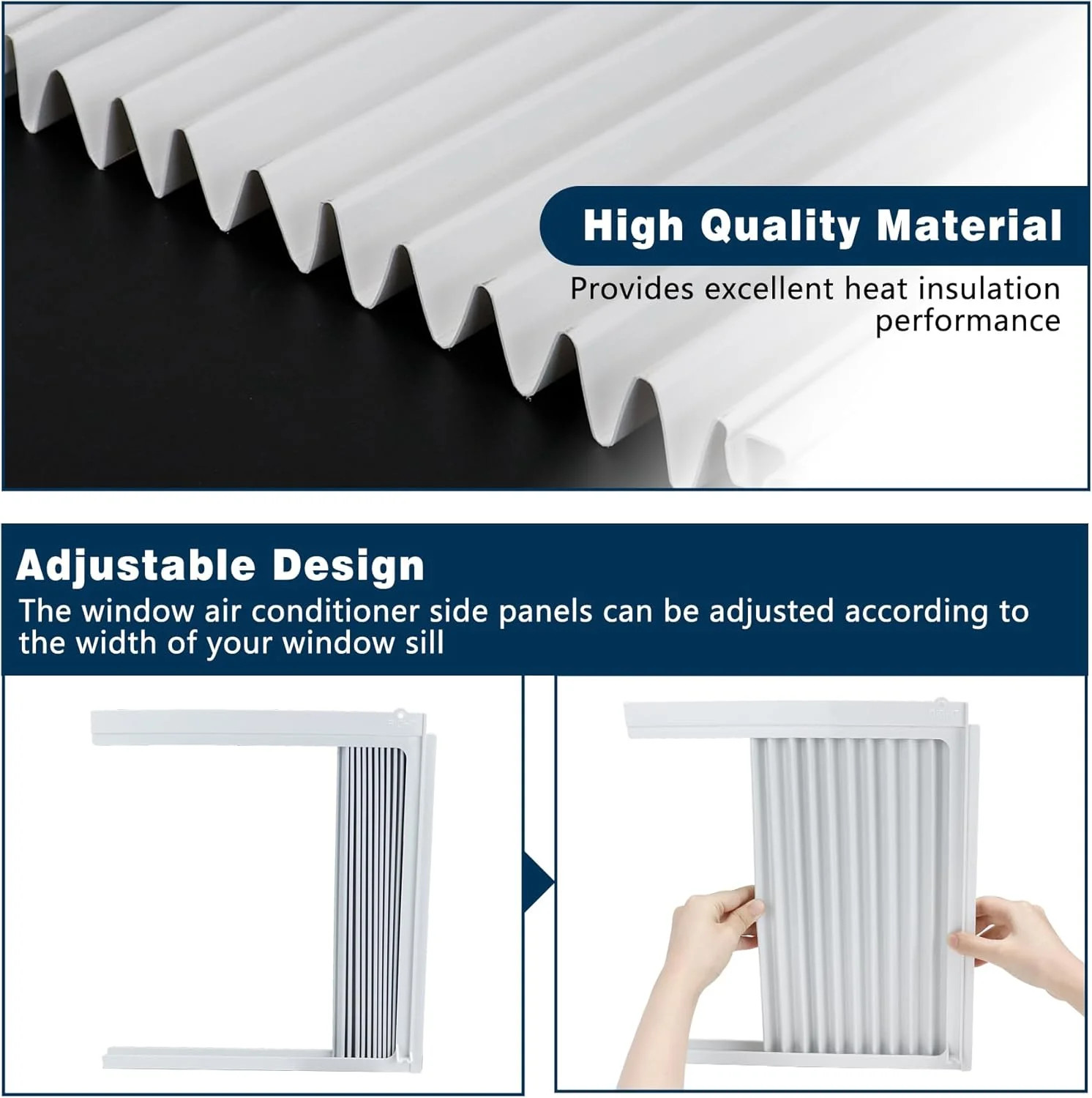 Window Air Conditioner Side Panel with Frame,AC Insulation Side Panels Curtain K
