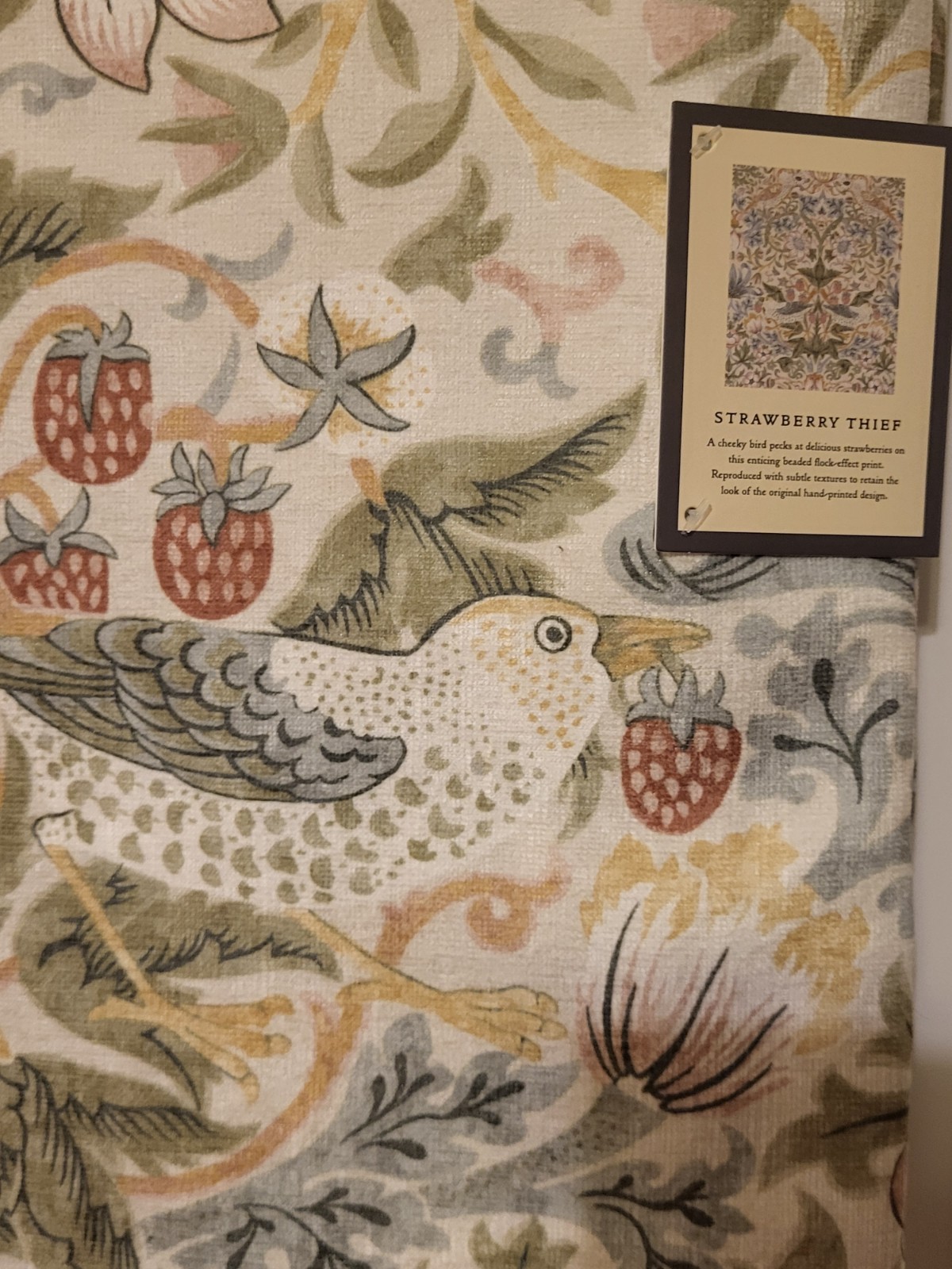 William Morris & Co. 2pc Strawberry Thief Window Curtains 37 X 84” Panels Luxury