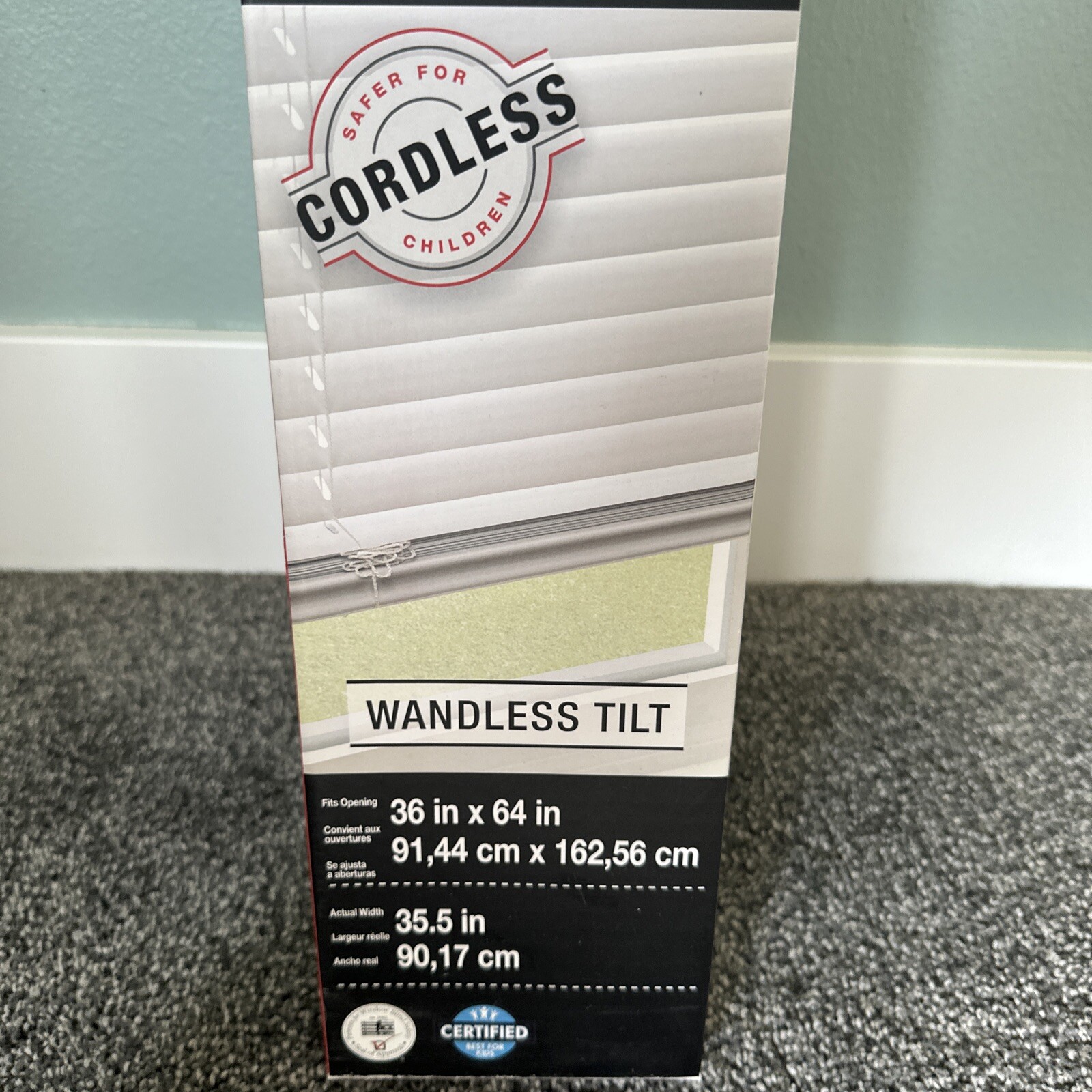 CORDLESS WHITE BLINDS 36×64 PROJECT SOURCE 36″x64″ 1 INCH VINYL MINI WINDOW NIB