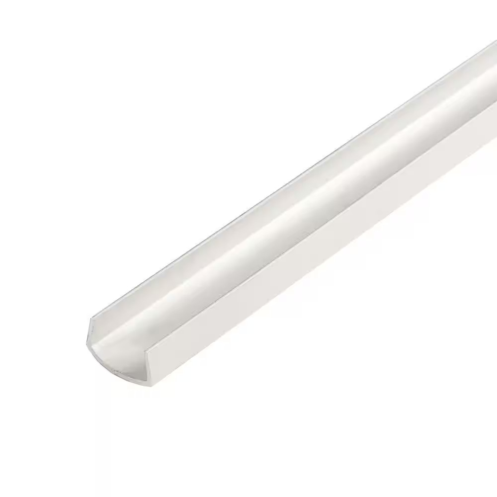 1/4 In. D X 1/2 In. W X 48 In. L White UV Stabilized Rigid PVC Plastic U-Channel