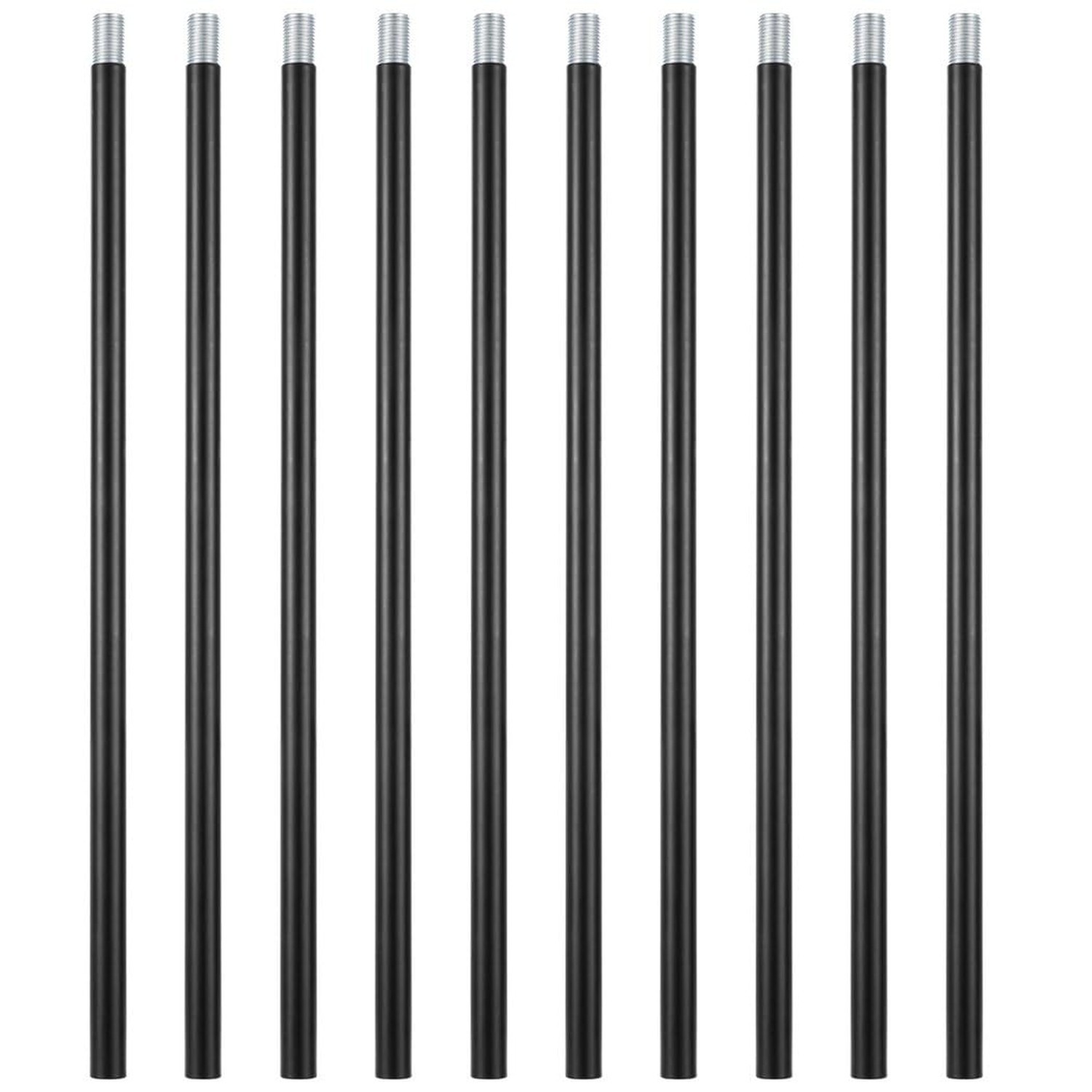 Lnrueg Matte Black M10 Threaded Extension Rod, 10 PCS 12 Inches Threaded Exte…