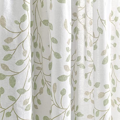 Linen Button Botanical Garden Window 40″W x 84″L (Pack of 1) Neutral & Green