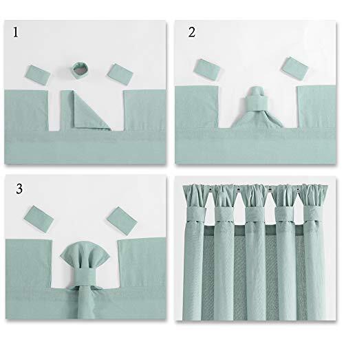 Burlap Knotted Tabtop Window Curtain Panel Pair 45″w X 84″l Dark L