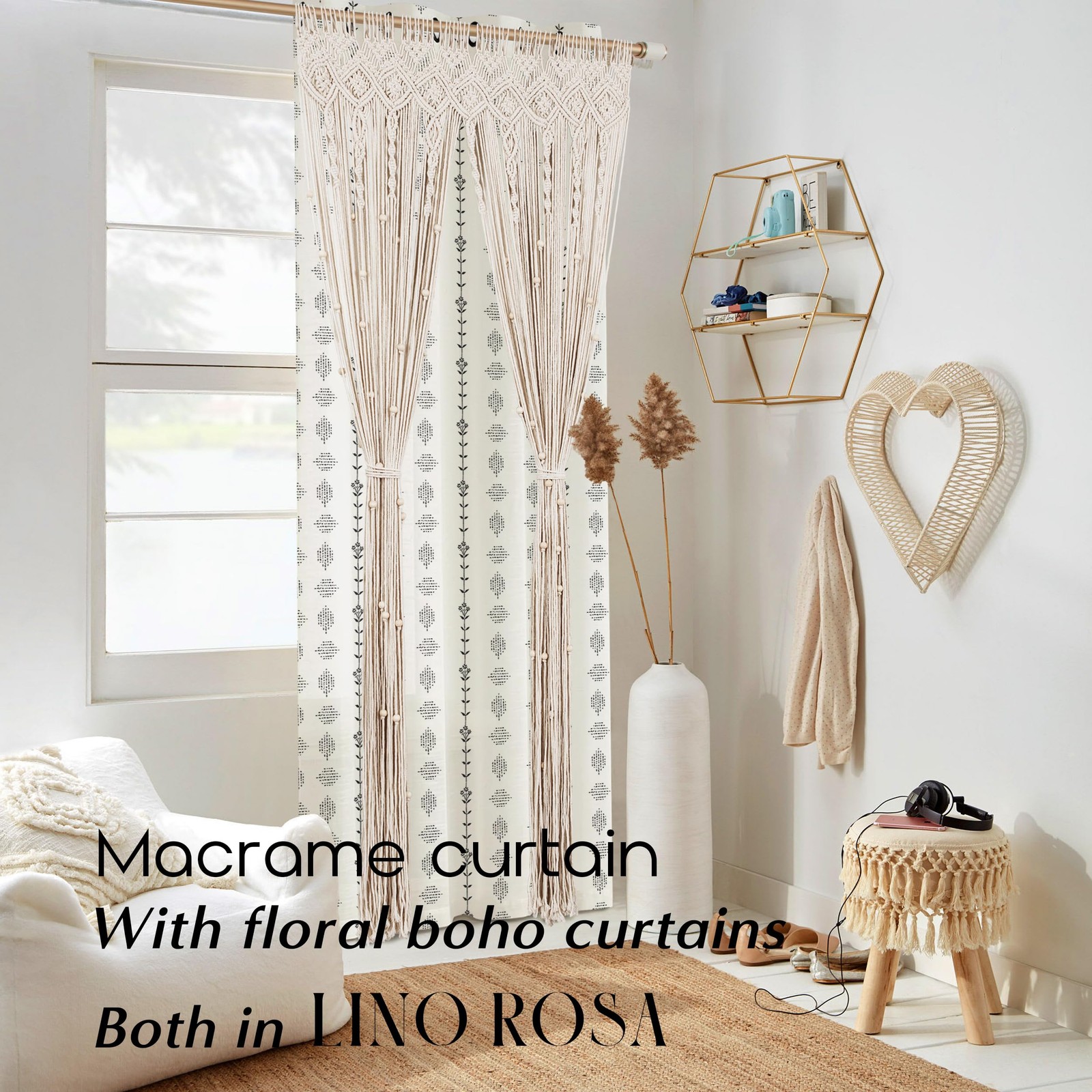 Macrame Curtain Wall Hanging Boho Beaded Tapestry Curtain for Closet Doorway …