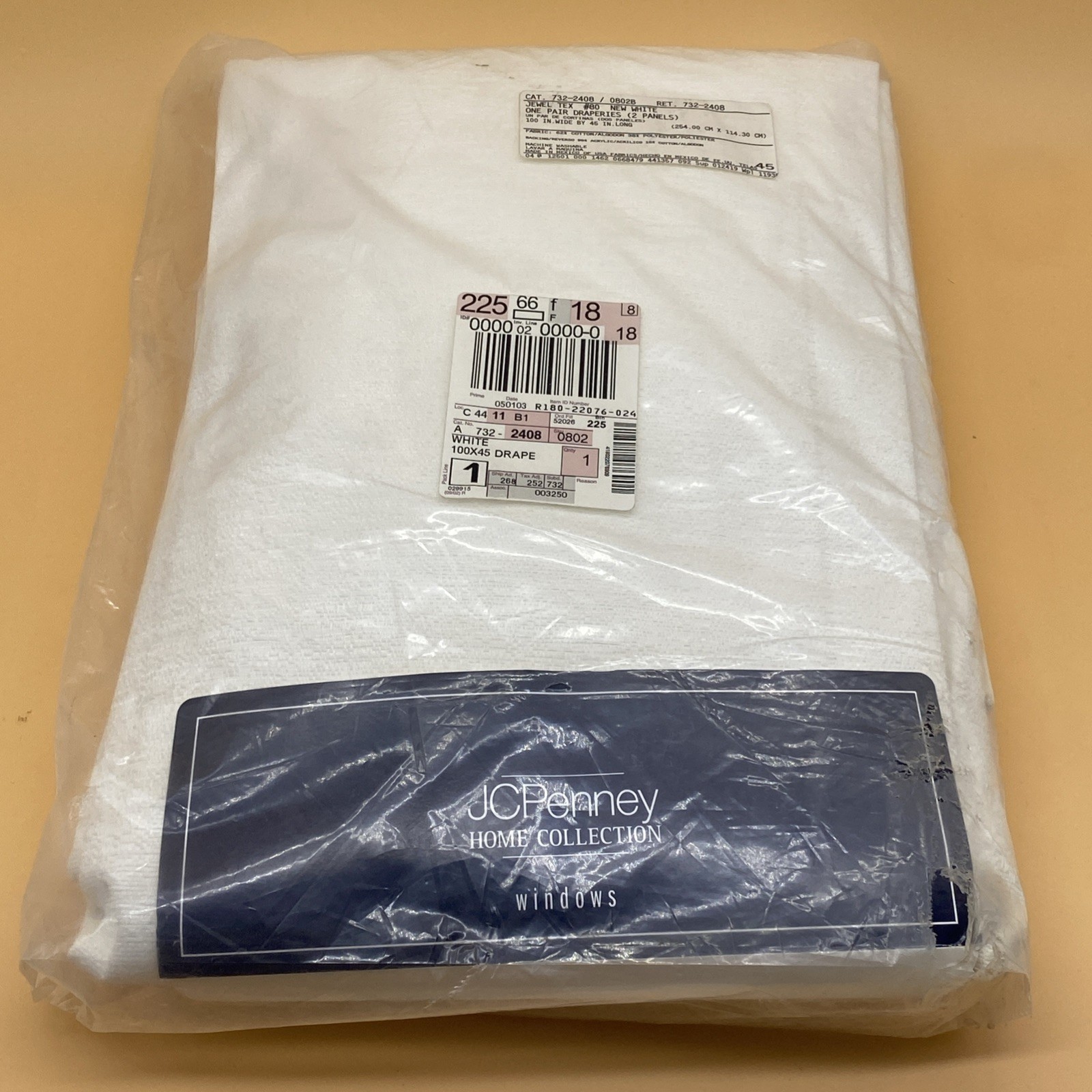 JC-Penney Home Collection White Pinch Pleat Pair Jewel Tex Drape 100 x 45 New