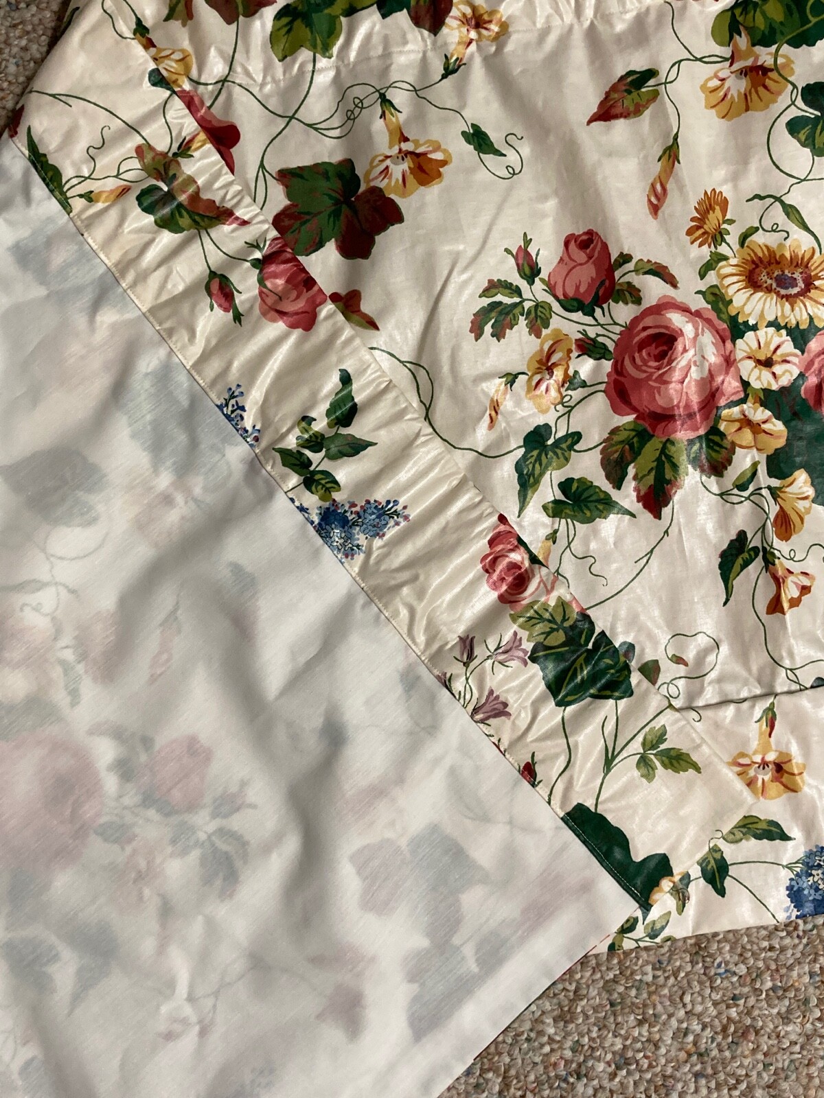 Custom VALANCE Floral POLISHED COTTON Chintz GATHERED Rod Pocket 80’S 24×74