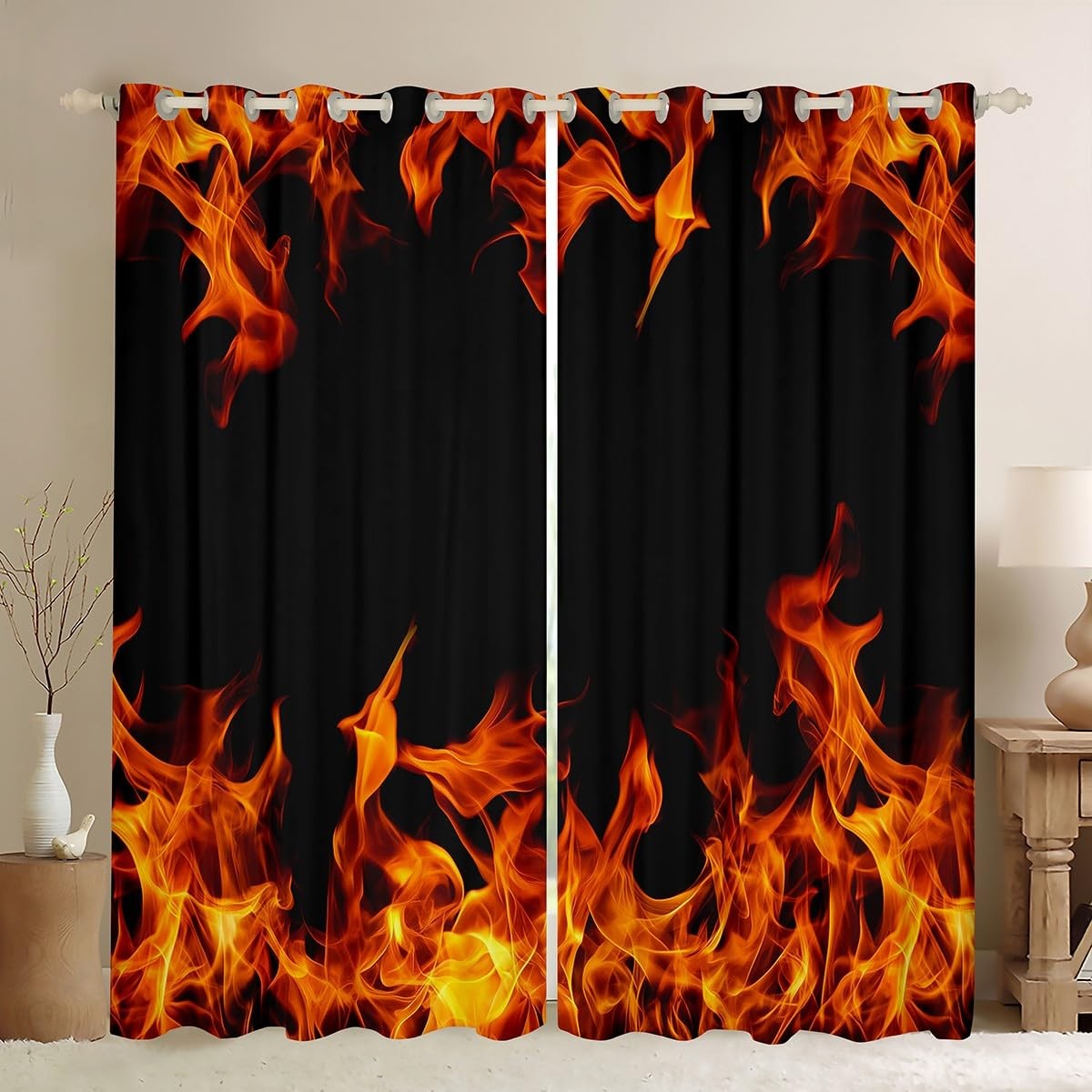 Castle Fairy Cool Flame Window Curtainsmodern Chic Privacy Blackout Curtain For