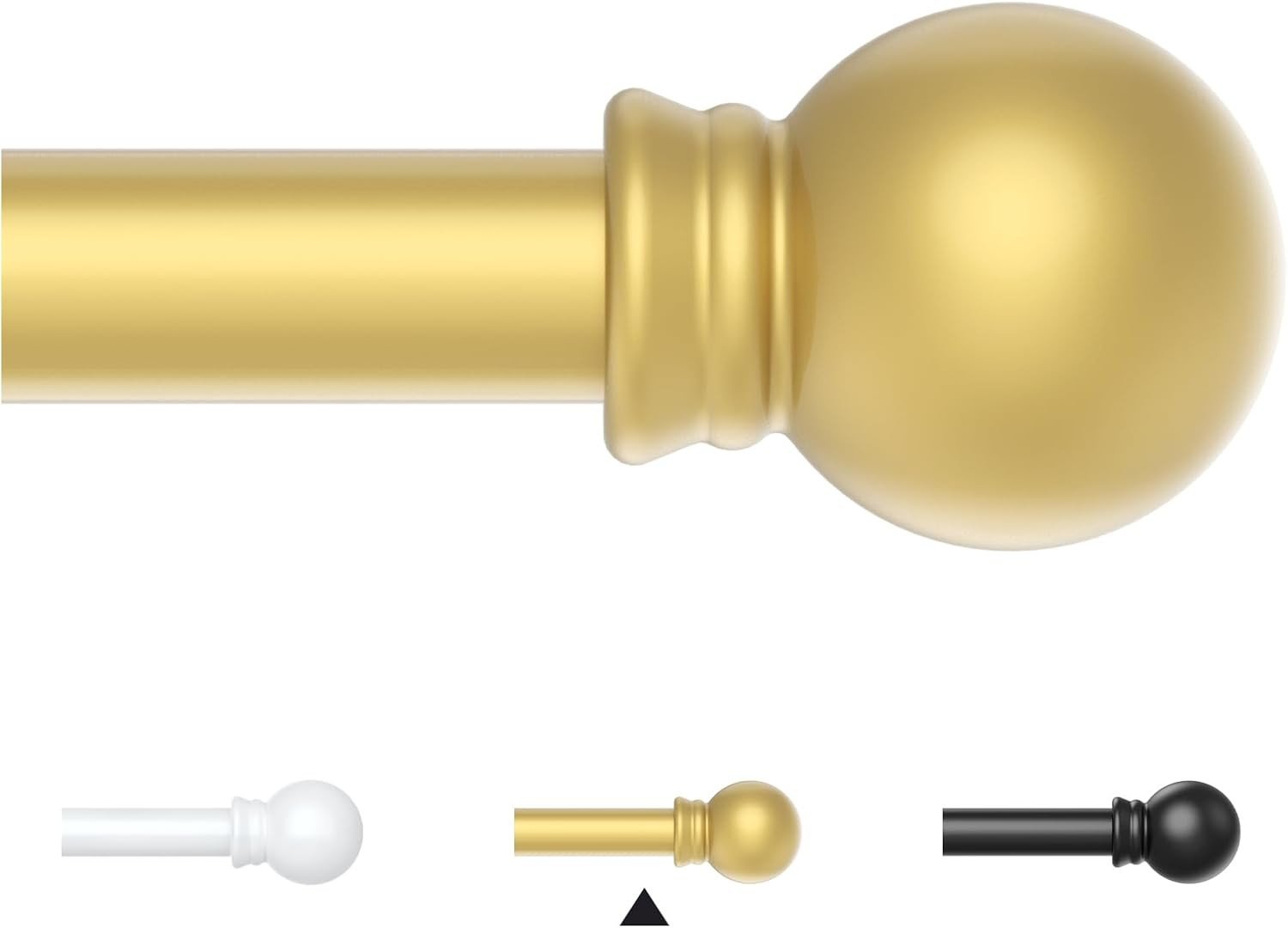Gold Curtain Rods for Windows 30-62 Inch, 5/8″ Stainless Steel Small Curtain Rod