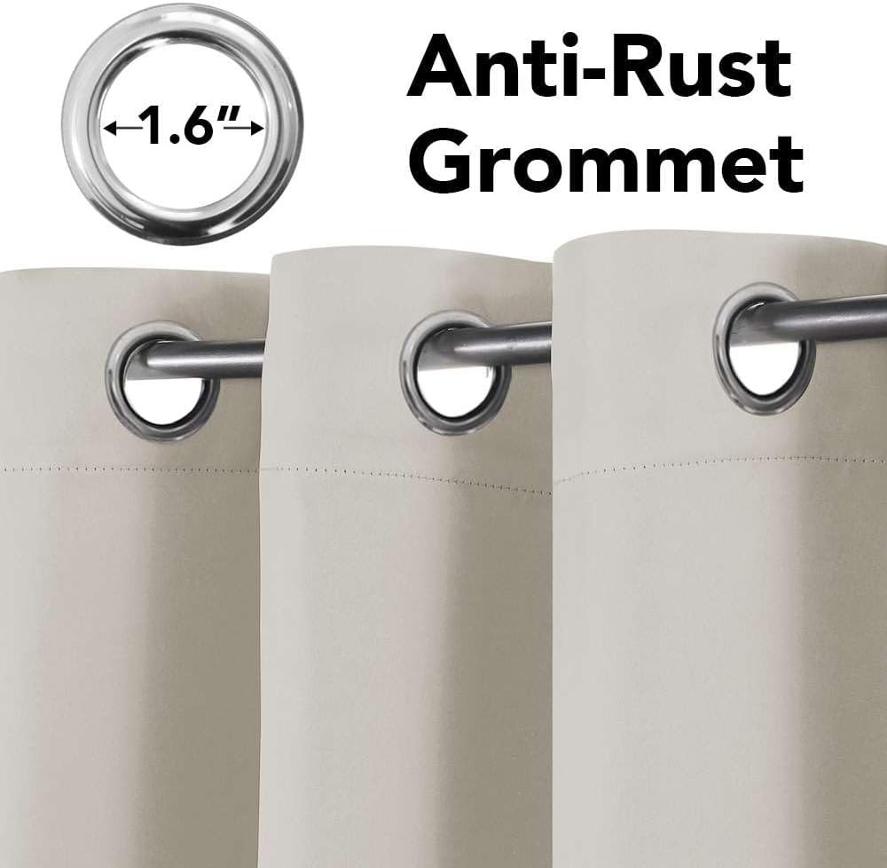 Blackout Curtains 63in Thermal Insulated Room Darkening Grommet Panels Pair
