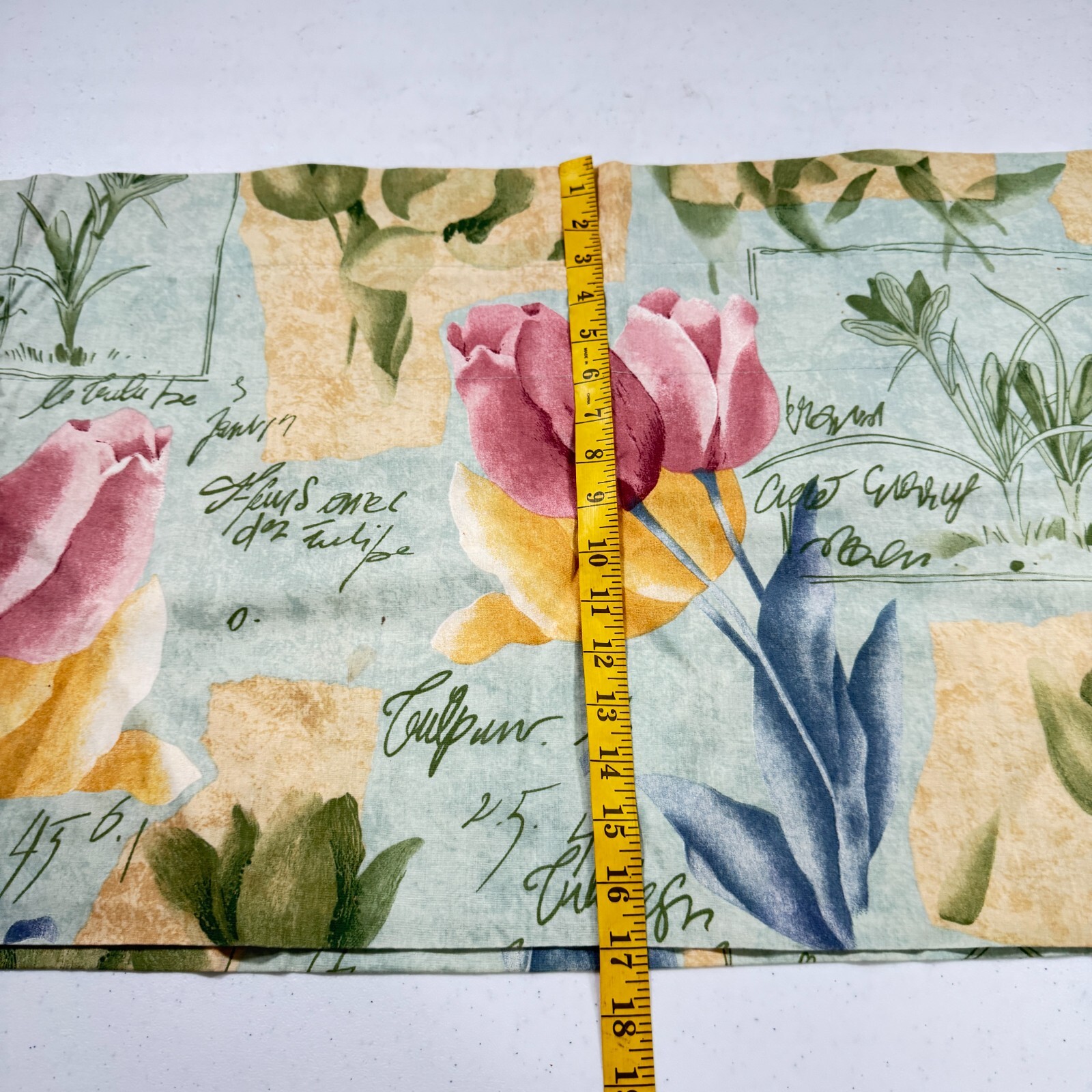 vintage croscill valance curtain green floral plants blend 17×87 usa y2k 90s