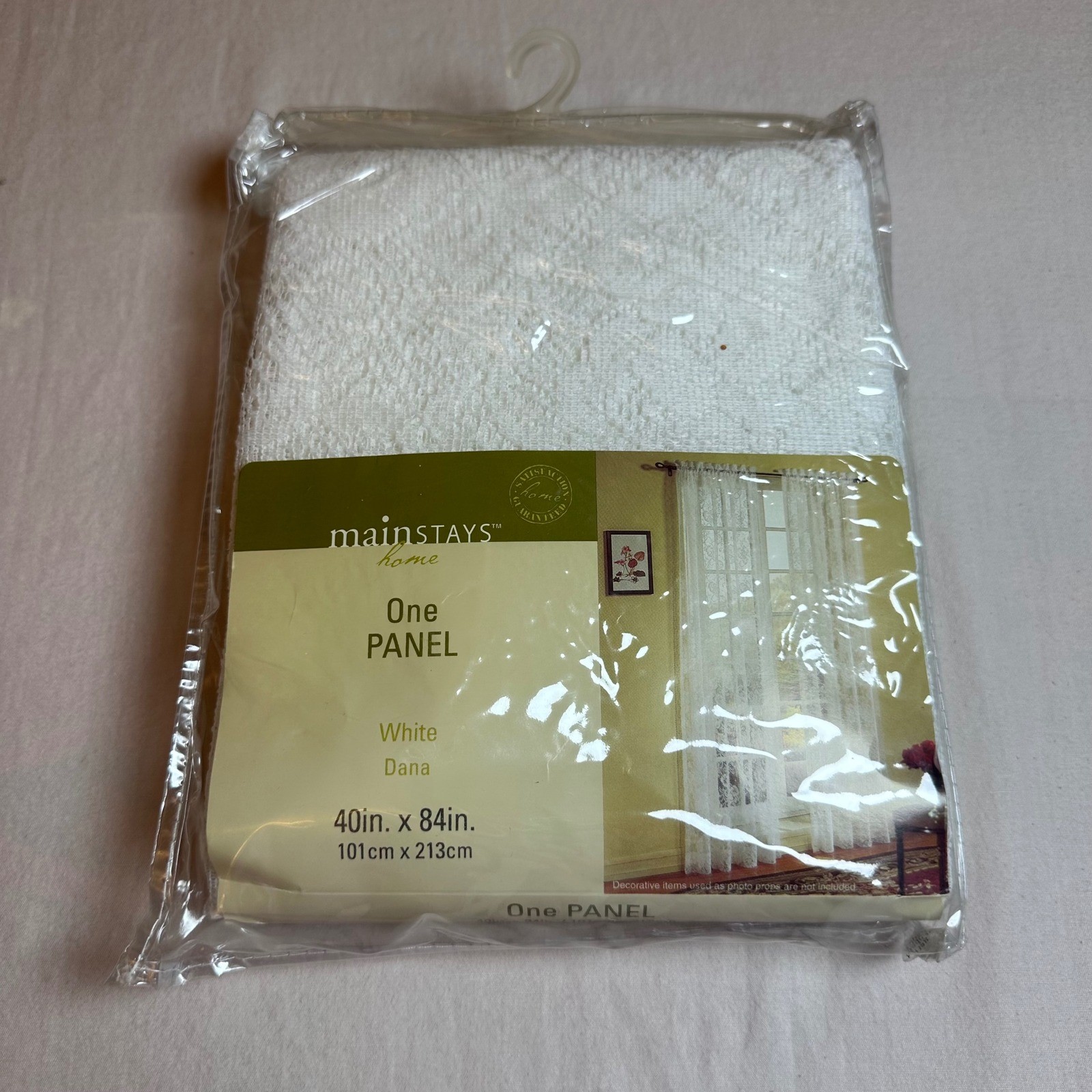 Mainstays Home Dana White Lace Curtain One Panel 40″x84″ Floral Cottagecore New