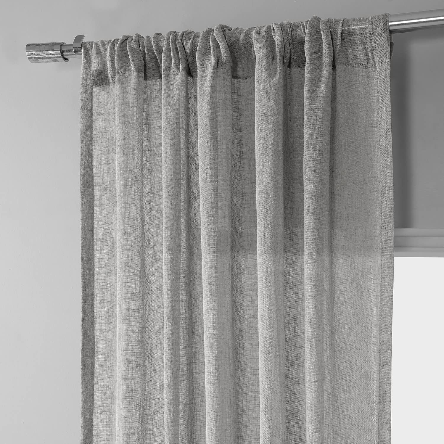 Solid Sheer Curtains For Living Room Linen Texture 50 X 108 (1 Panel), SHCH-S…