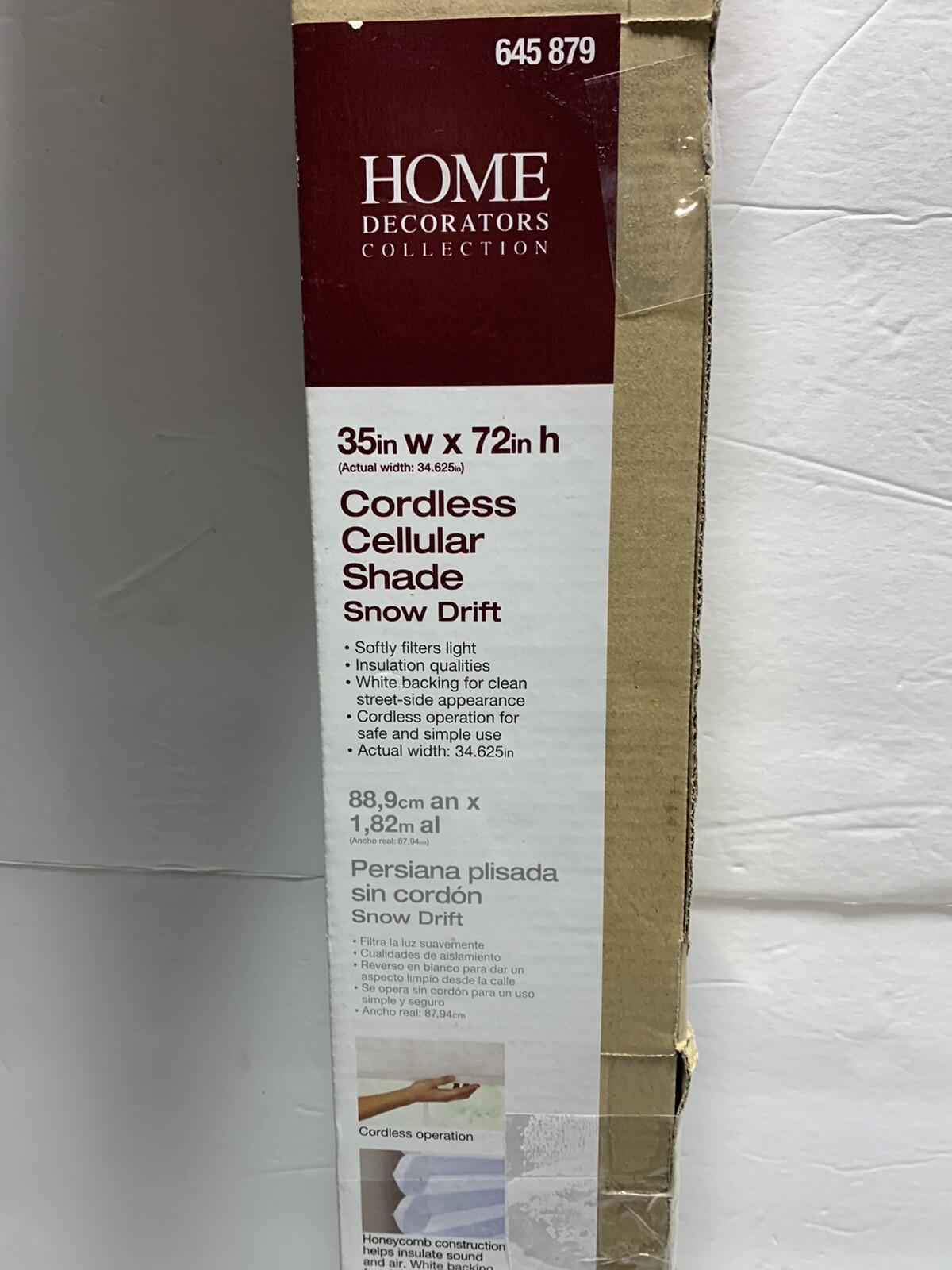 HDC Snow Drift Cordless Shade – 35″W x 72″L