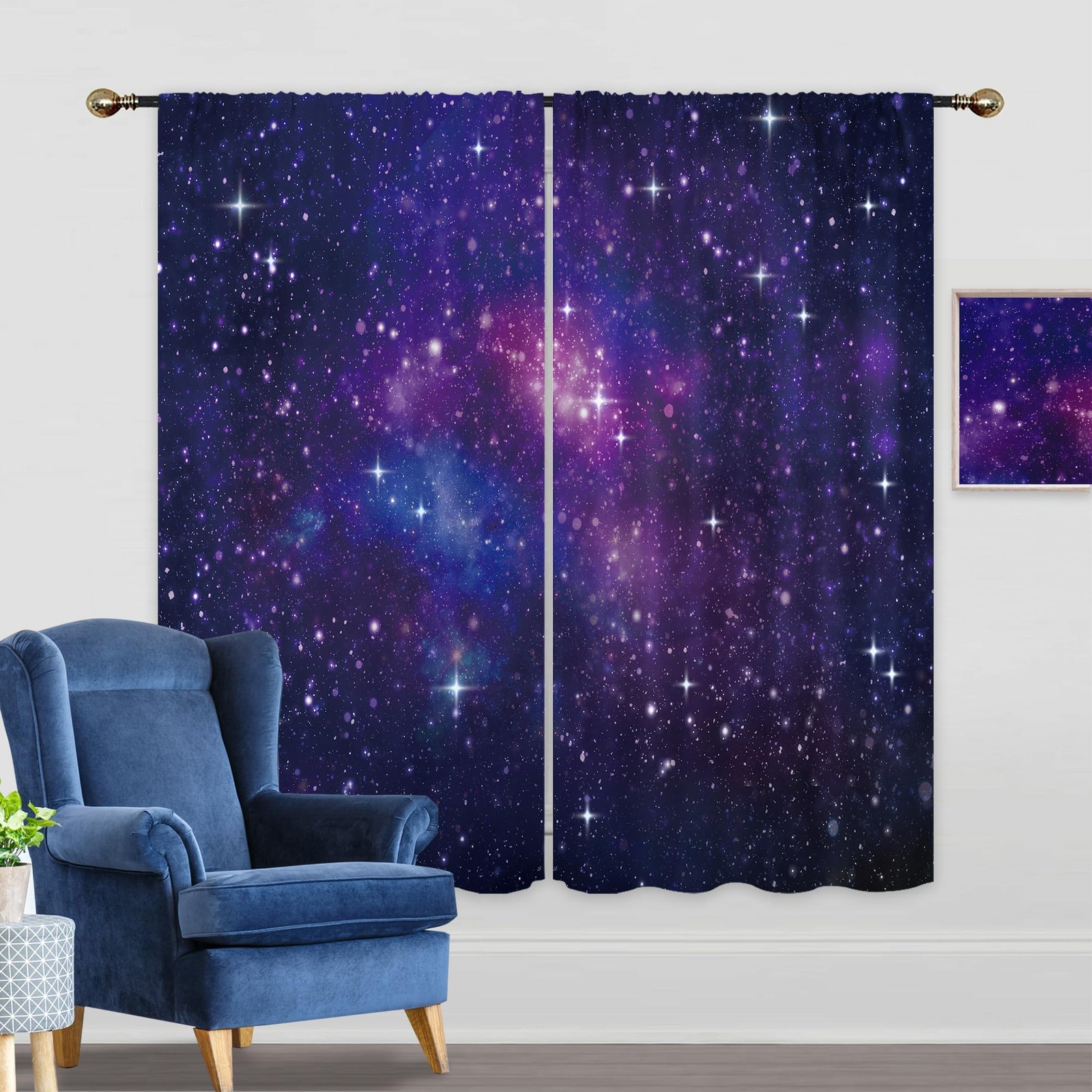 Solar System Outer Space Galaxy Cool Living Room Bedroom Window Curtains