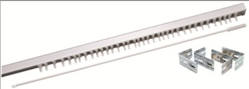 DESIGNER’S TOUCH 289291 VERTICAL BLIND STEEL HEADRAIL WITH WAND, WHITE, 54″ NIB