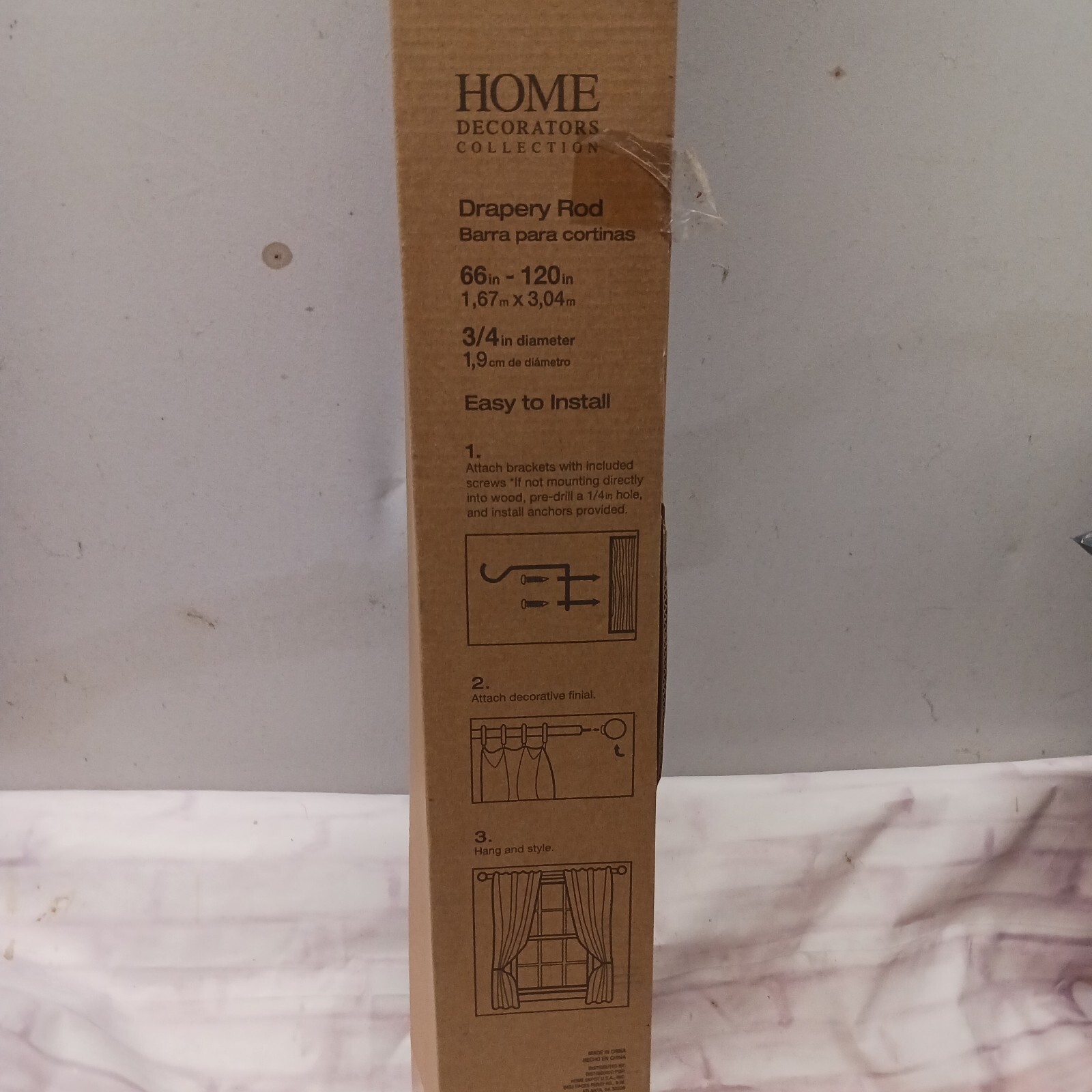 Home Decorators Collection 66 in. x 120 in. 3/4 in. Drapery Rod Antique Bronze