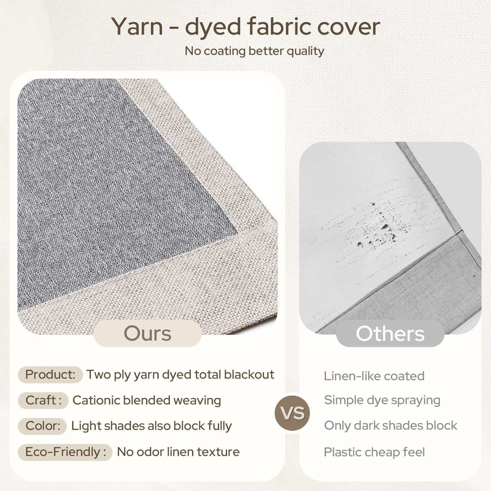 100% Blackout Faux Linen Curtains,Beige Modern Farmhouse Winter Boho Curtains…
