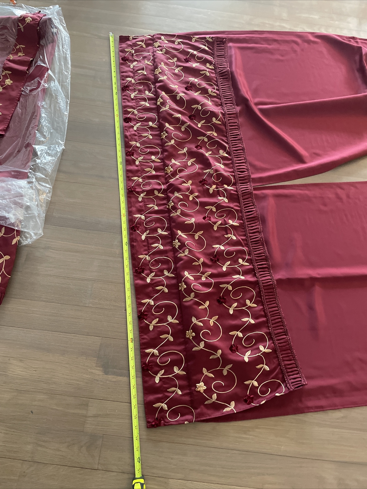 Burgandy Complete Window Curtains For 3 Windows W Ties And Valance