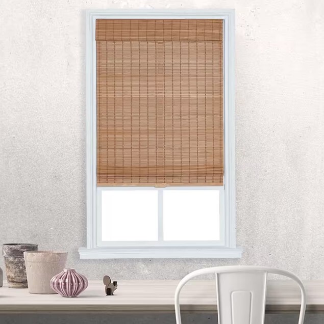 Semi-Sheer Cordless Bamboo Roman Shade – 3 Colors